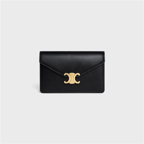 WOMEN'S LUXURY BLACK TRIOMPHE WALLET AND CARD 